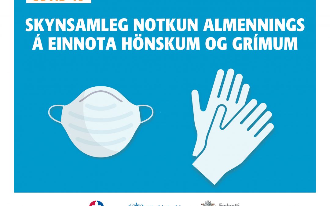 Skynsamleg notkun almennings á einnota hönskum og grímum